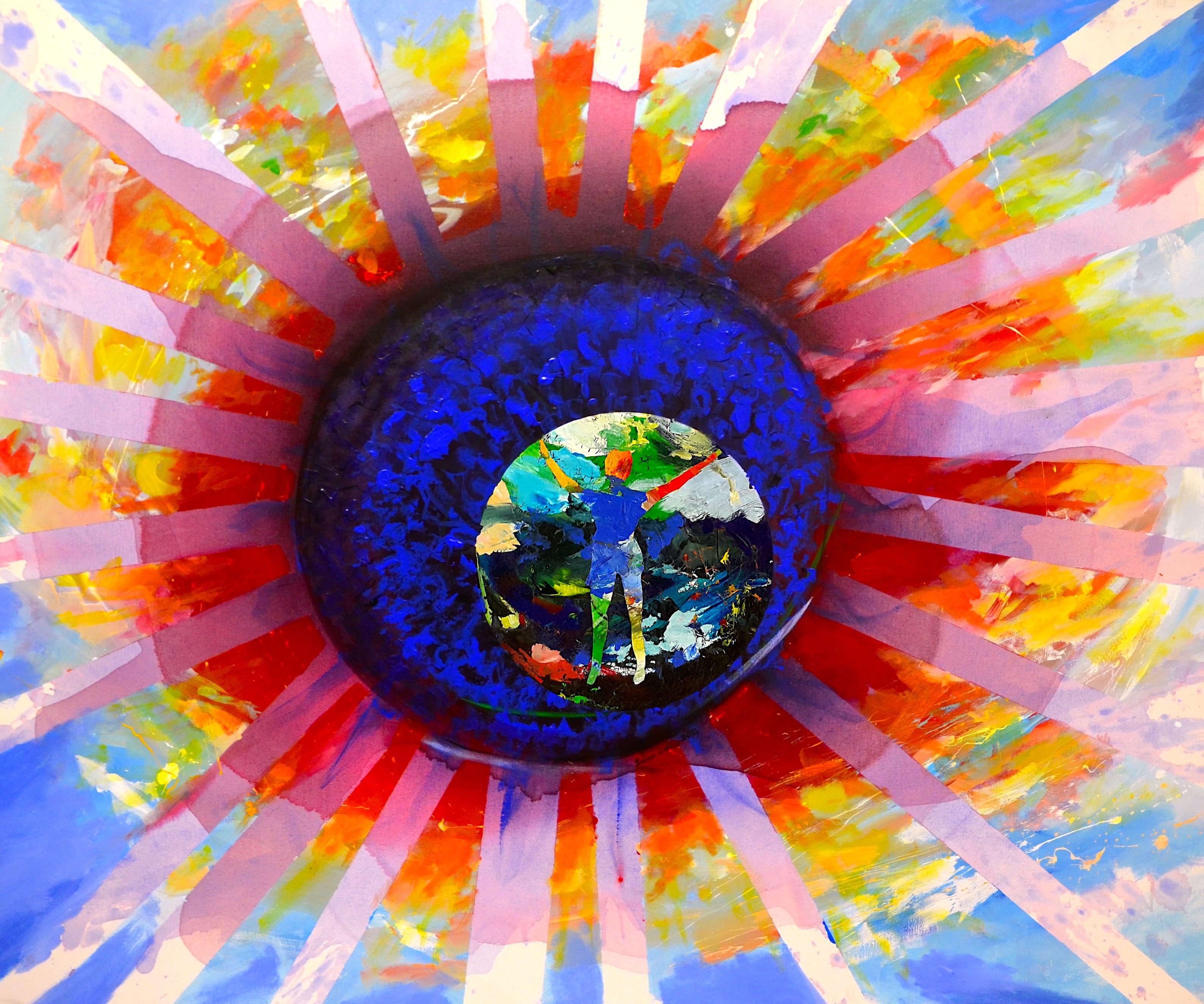 Tual Üzerine Akrilik 'Kozmik Göz' 100x120 cm 2014